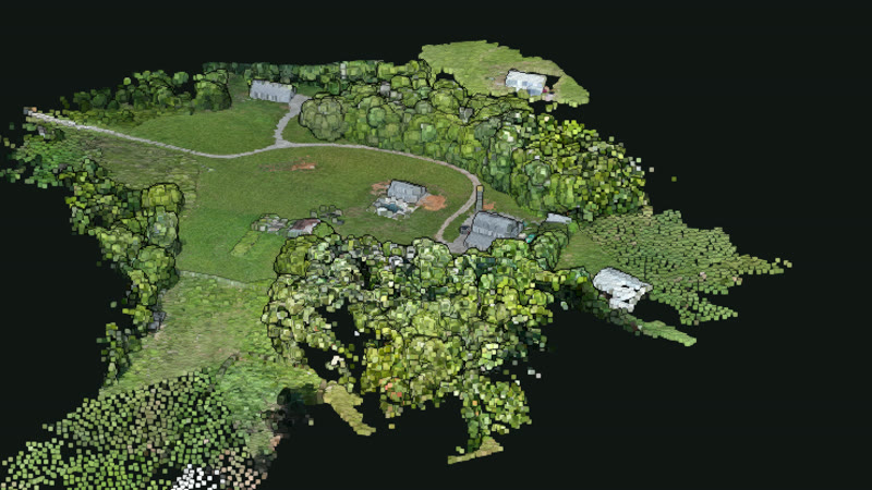 Point cloud of the property — 29.5 million 3D points captured by drone